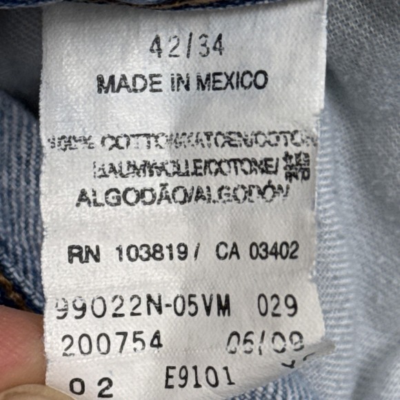 Harley-Davidson Jeans Mens 42x34 Blue Straight Leg Denim Distressed Motorcycle - Picture 7 of 15